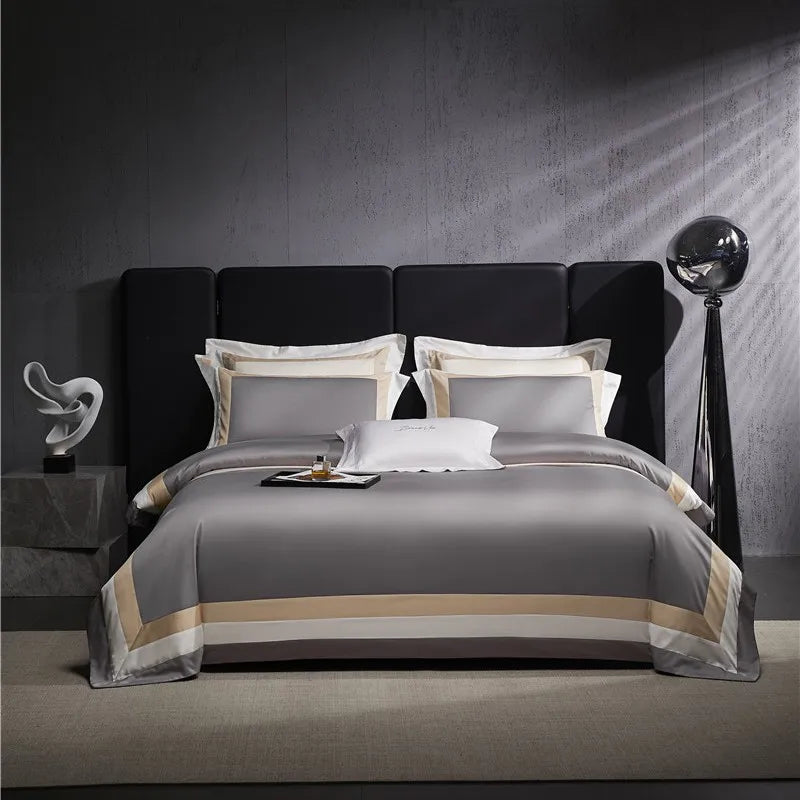 Linear Grey Duvet Cover Set Luxury Designer Bedding Set – Roomie Design