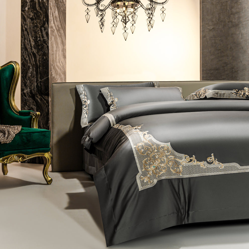 Cleopatra Grey Duvet Cover Set | Luxury Designer Bedding Set | Roomie ...