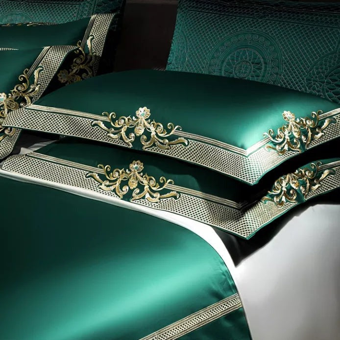 Emerald Green Jacquard Pillowcase (Set of 2)