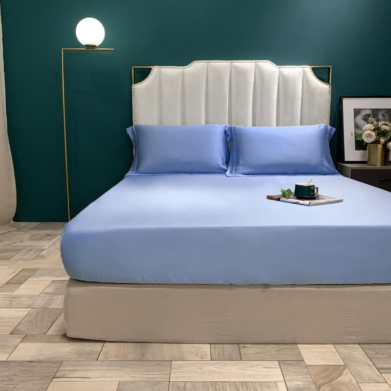 Lyocell Grey Fitted 3 Piece Sheet Set Luxury Designer Bedding Set