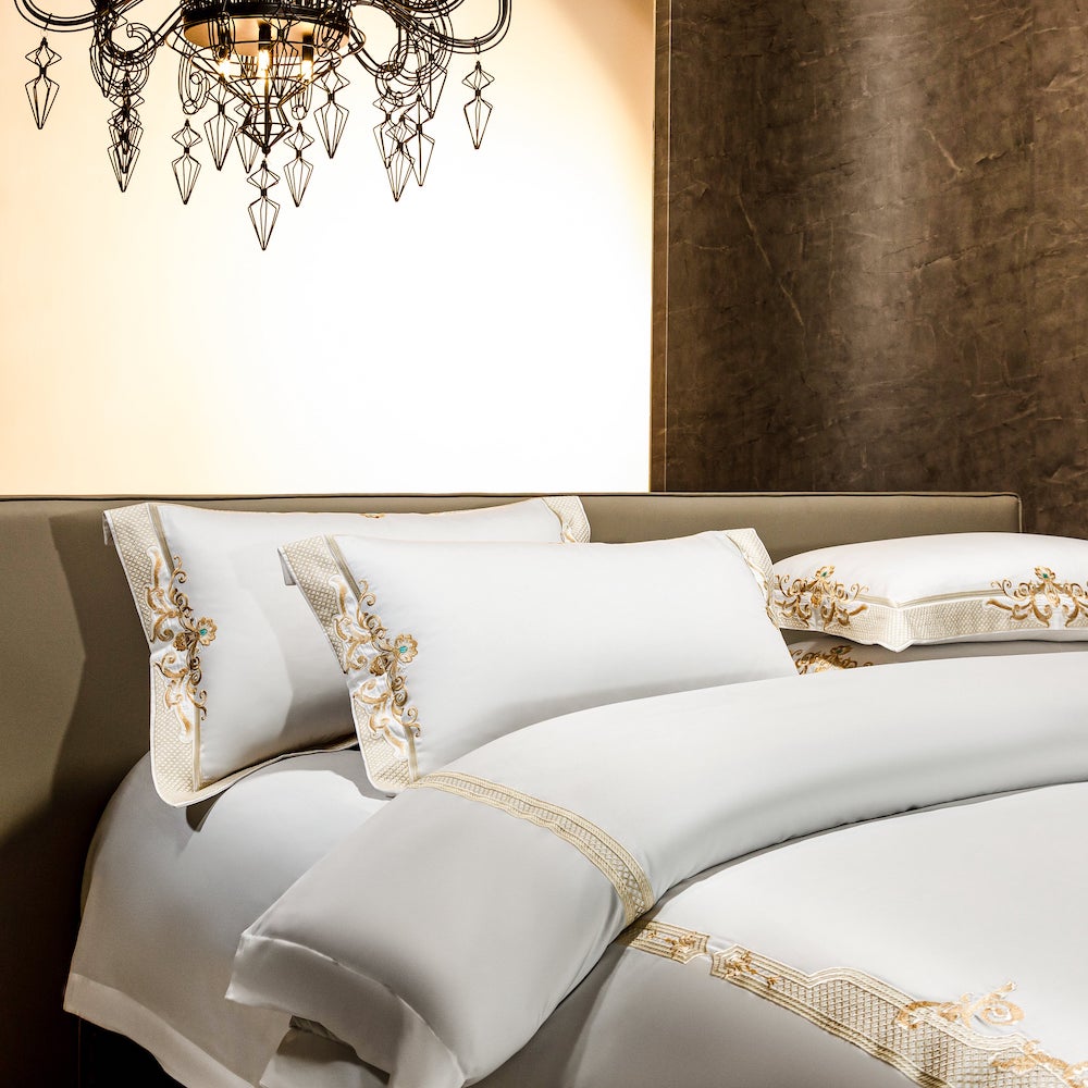 Cleopatra White Duvet Cover Set | Luxury Designer Bedding Set | Roomie ...