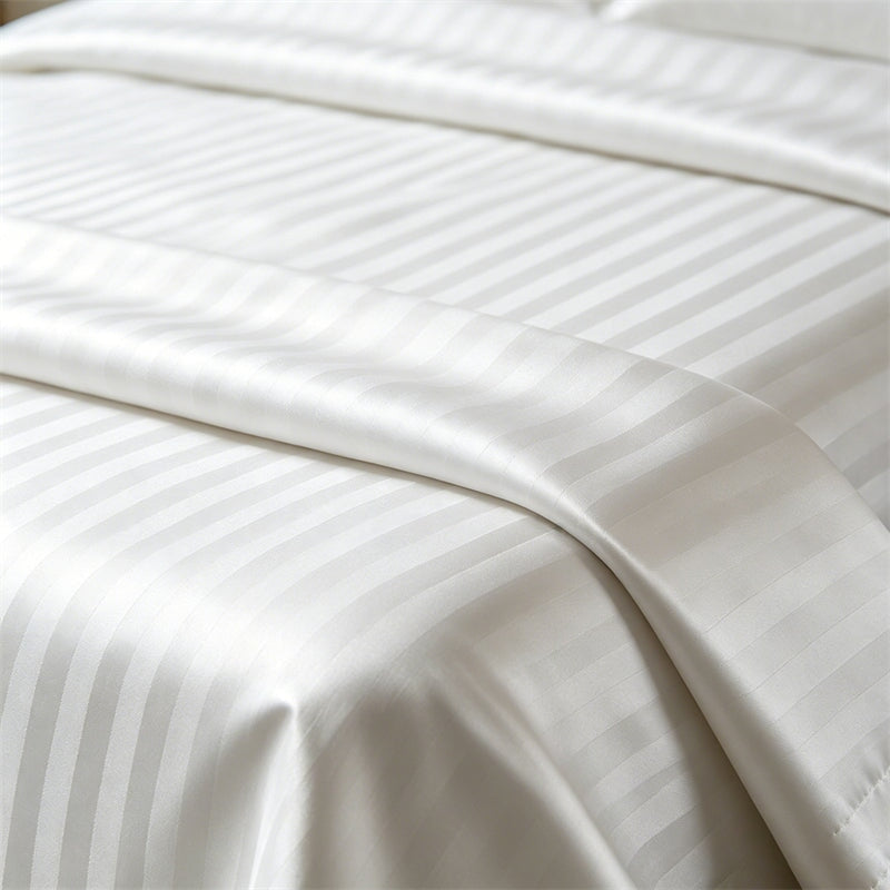 4-Piece Lux Hotel Striped Duvet Cover Set