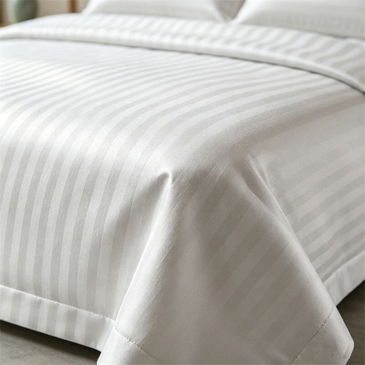 4-Piece Lux Hotel Striped Duvet Cover Set