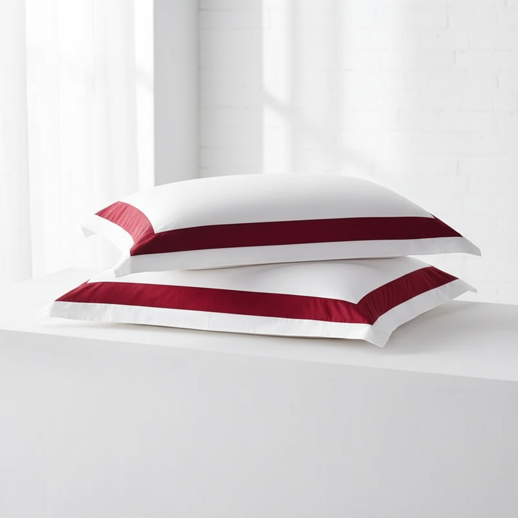 Hotel Luxe Red Contrast Border Duvet Cover Set