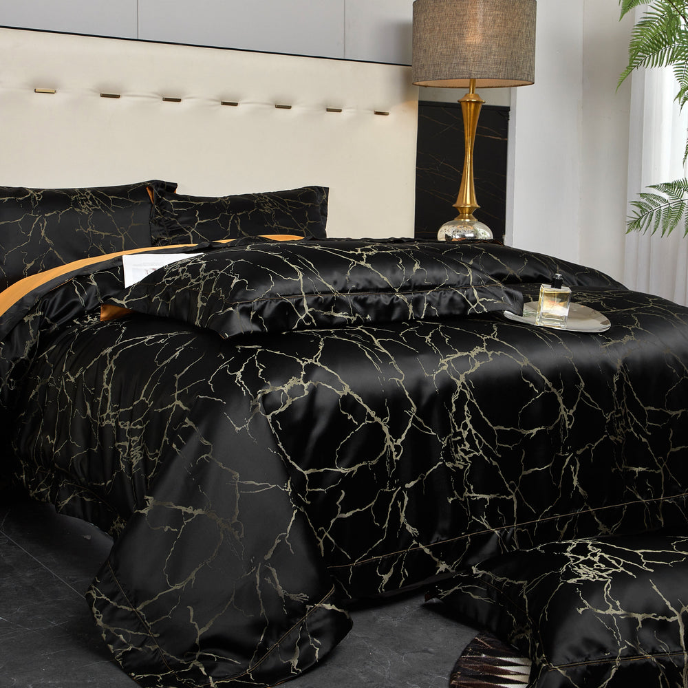 Black Marble Luxury Duvet Cover Set