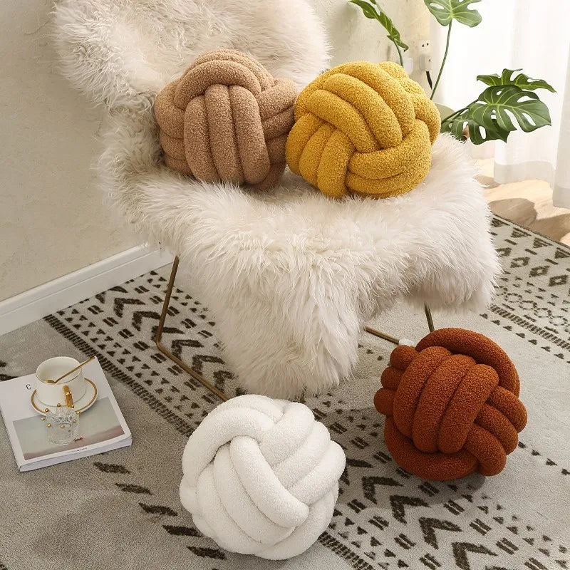 Boucle Knot Novelty Scatter Cushion With Filling