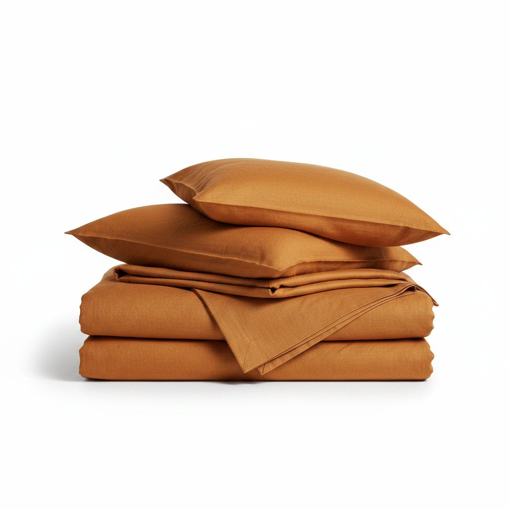 Burnt Orange 100% Linen Bedding Set