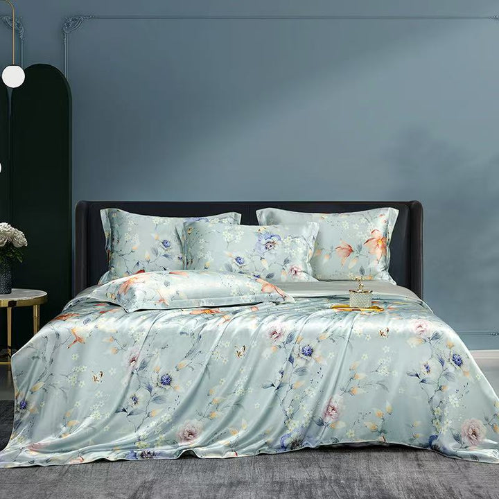Celeste Bloom 100% Mulberry Silk 22mm Duvet Cover Set