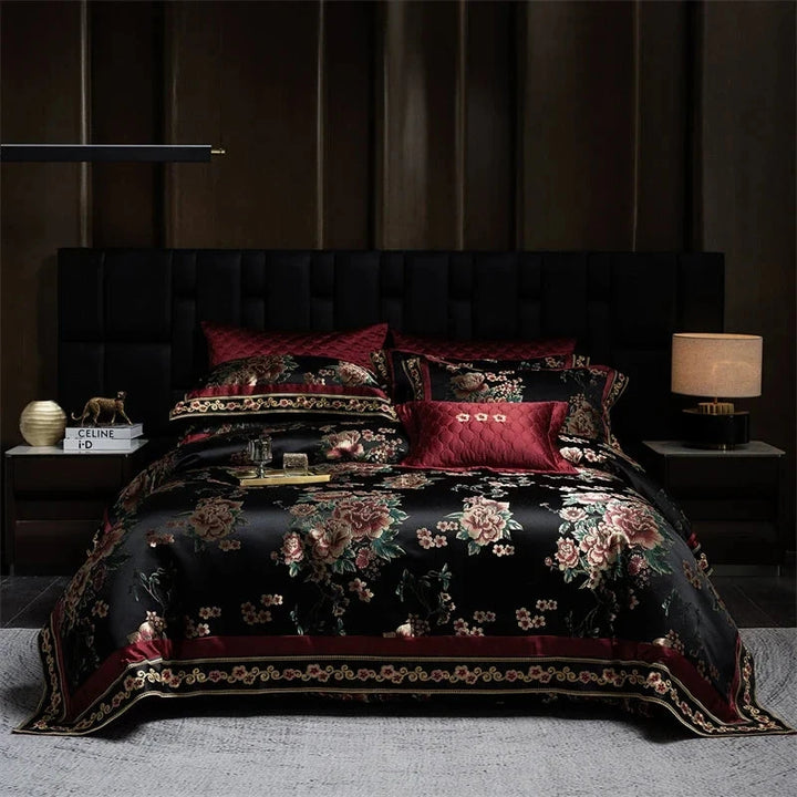 Celine Black Duvet Cover & Bedspread Set