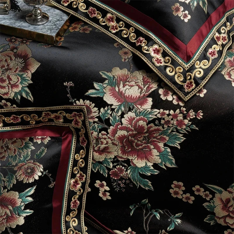 Celine Black Duvet Cover & Bedspread Set
