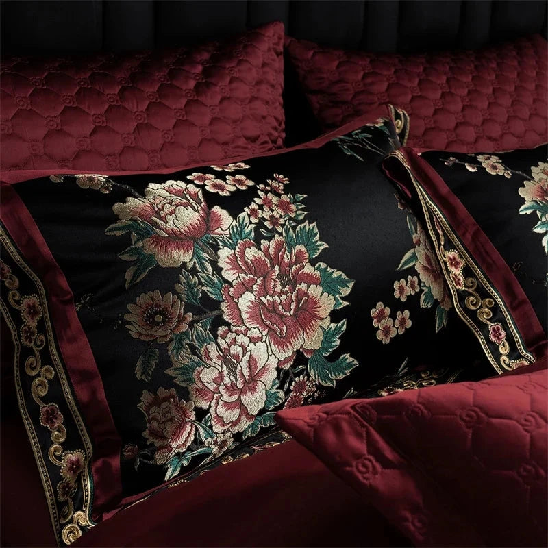 Celine Black Duvet Cover & Bedspread Set