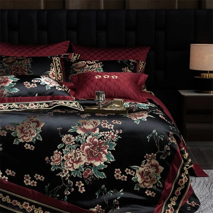 Celine Black Duvet Cover & Bedspread Set