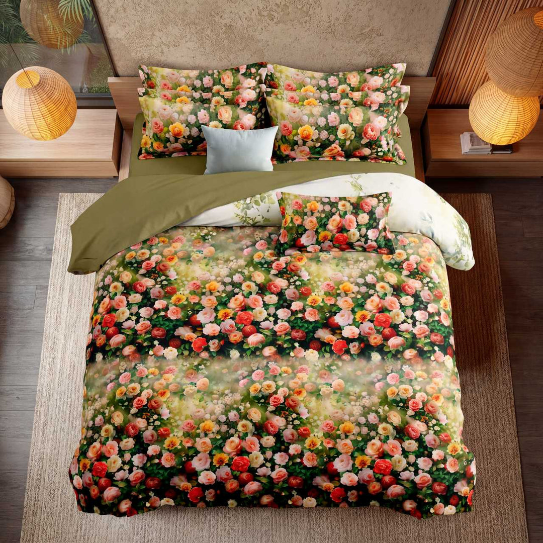 Cottage Rose Duvet Cover Set (Egyptian Cotton, 600 TC)