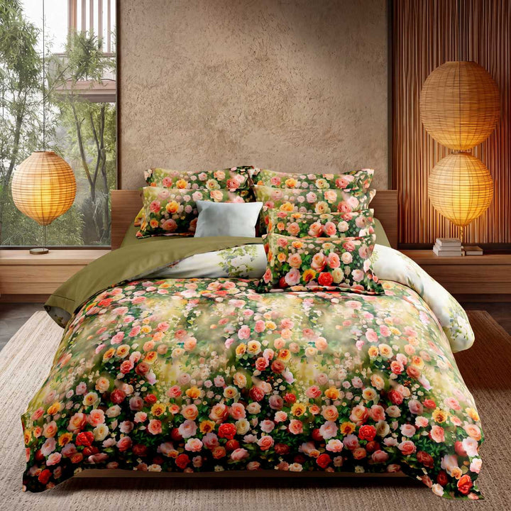 Cottage Rose Duvet Cover Set (Egyptian Cotton, 600 TC)