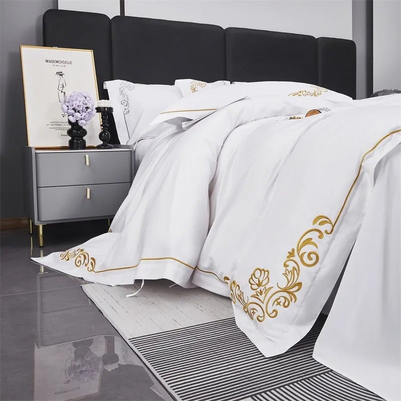 Elite Gold Corner Hotel Duvet Cover Set