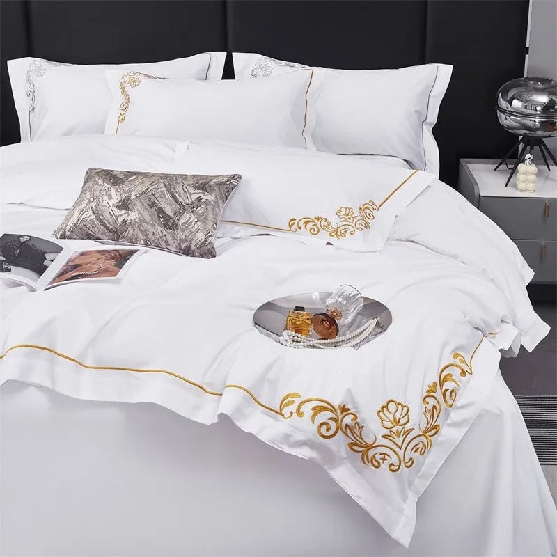 Elite Gold Corner Hotel Duvet Cover Set