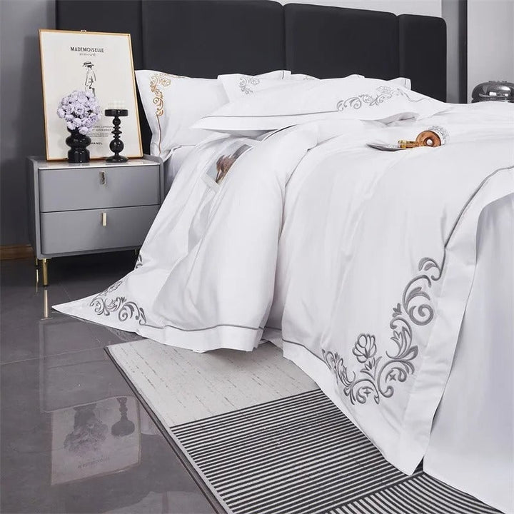 Elite Silver Corner Hotel Duvet Cover Set