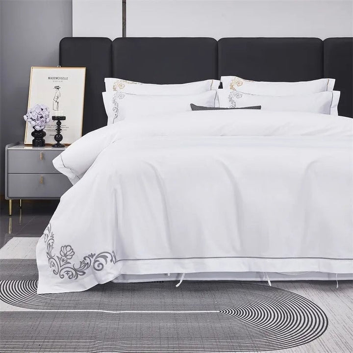 Elite Silver Corner Hotel Duvet Cover Set