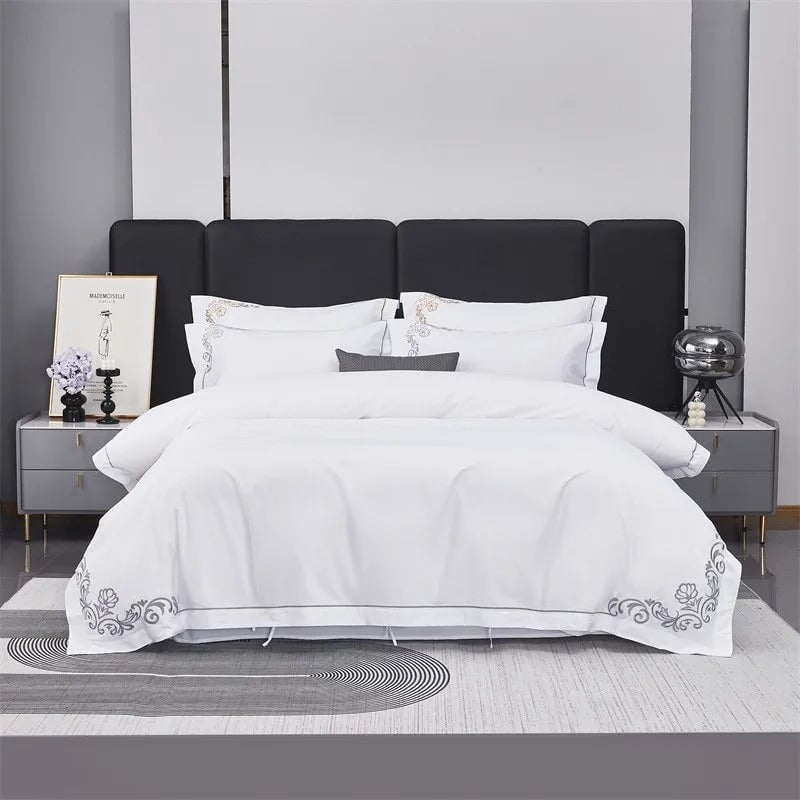 Elite Silver Corner Hotel Duvet Cover Set