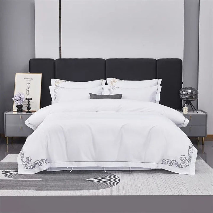 Elite Silver Corner Hotel Duvet Cover Set
