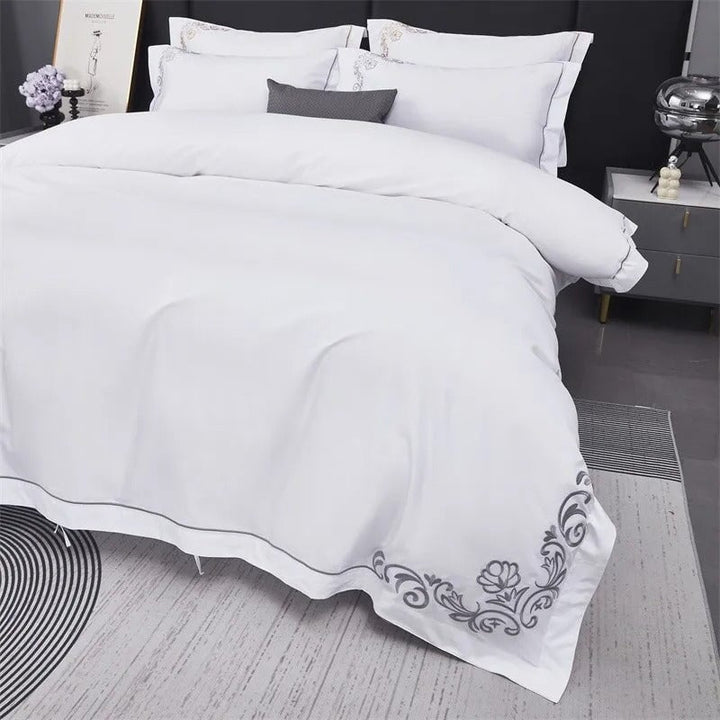 Elite Silver Corner Hotel Duvet Cover Set