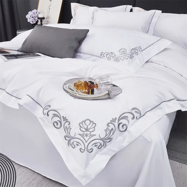Elite Silver Corner Hotel Duvet Cover Set