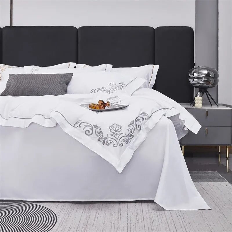 Elite Silver Corner Hotel Duvet Cover Set