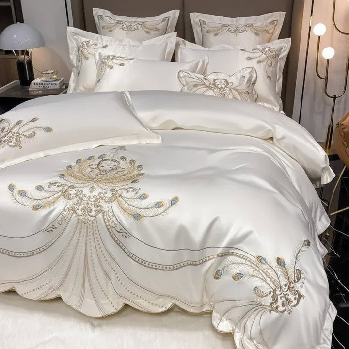 Elysee Ivory Embroidered Duvet Cover Set
