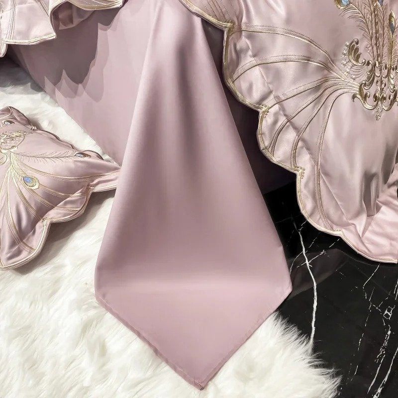 Elysee Pink Embroidered Duvet Cover Set