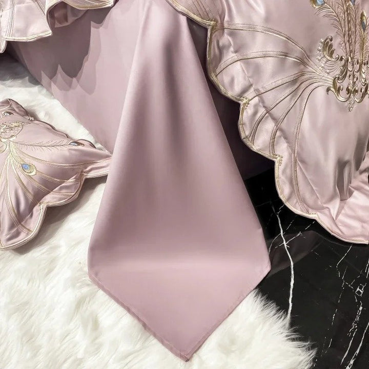 Elysee Pink Embroidered Duvet Cover Set