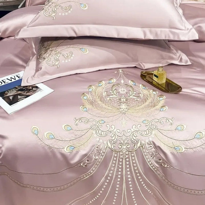 Elysee Pink Embroidered Duvet Cover Set