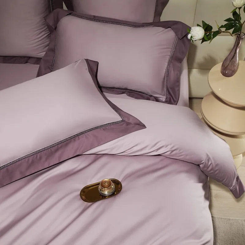 Essence Rose Quartz 1000 TC Egyptian Cotton Duvet Cover Set Bedding Roomie Design 