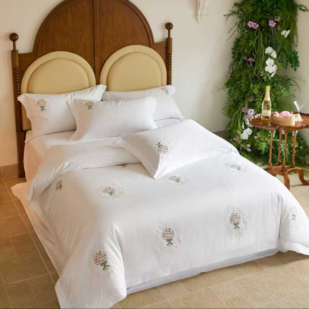 Evelyn Floral Embroidered Duvet Cover Set