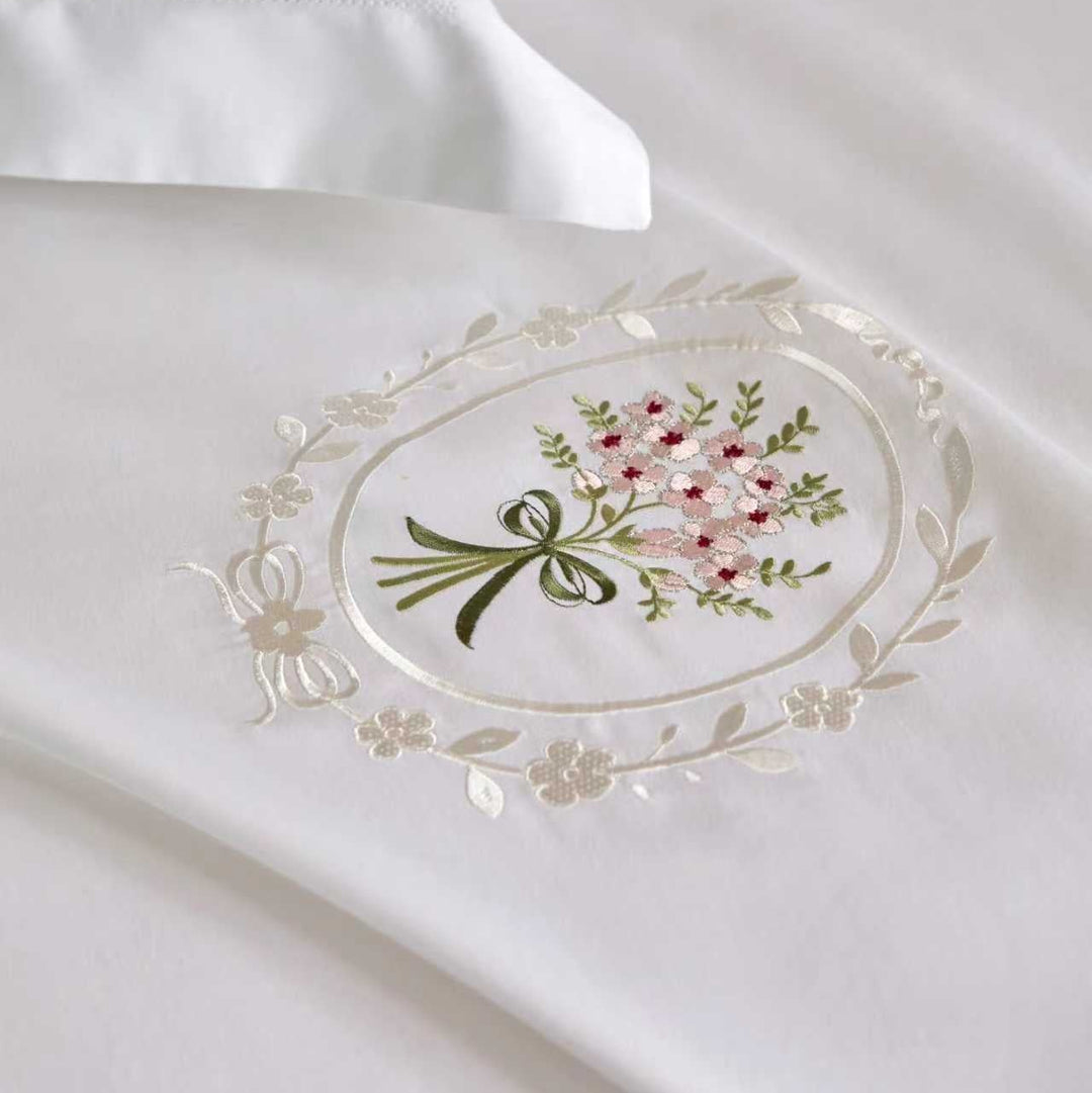 Evelyn Floral Embroidered Duvet Cover Set