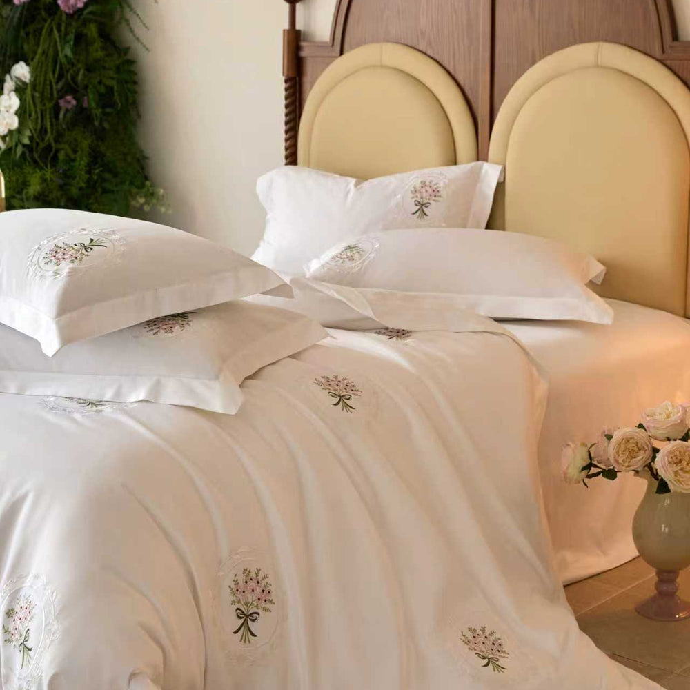 Evelyn Floral Embroidered Duvet Cover Set