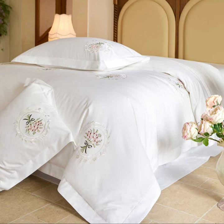 Evelyn Floral Embroidered Duvet Cover Set