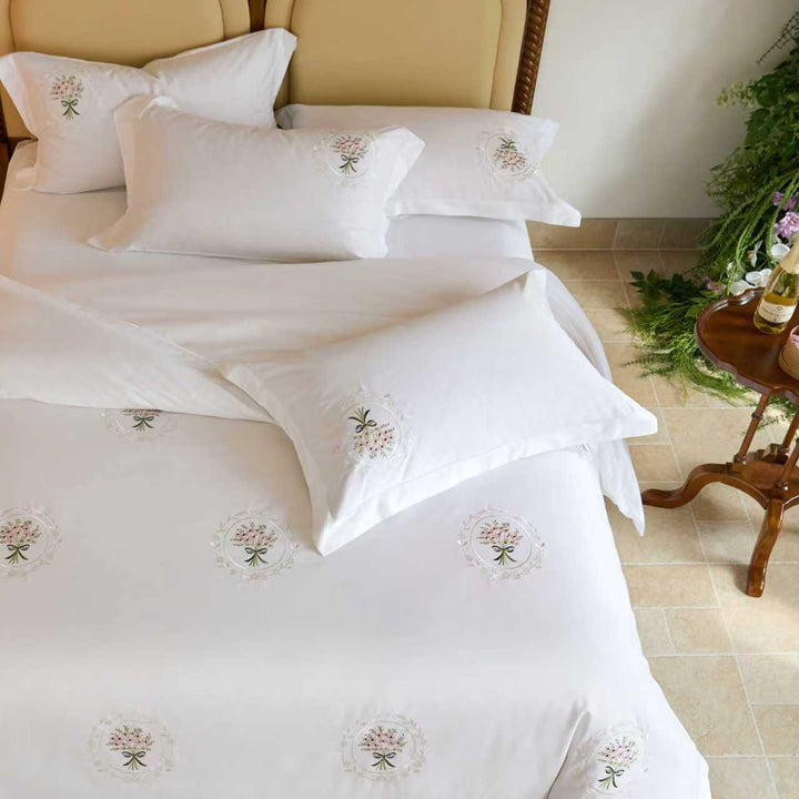 Evelyn Floral Embroidered Duvet Cover Set