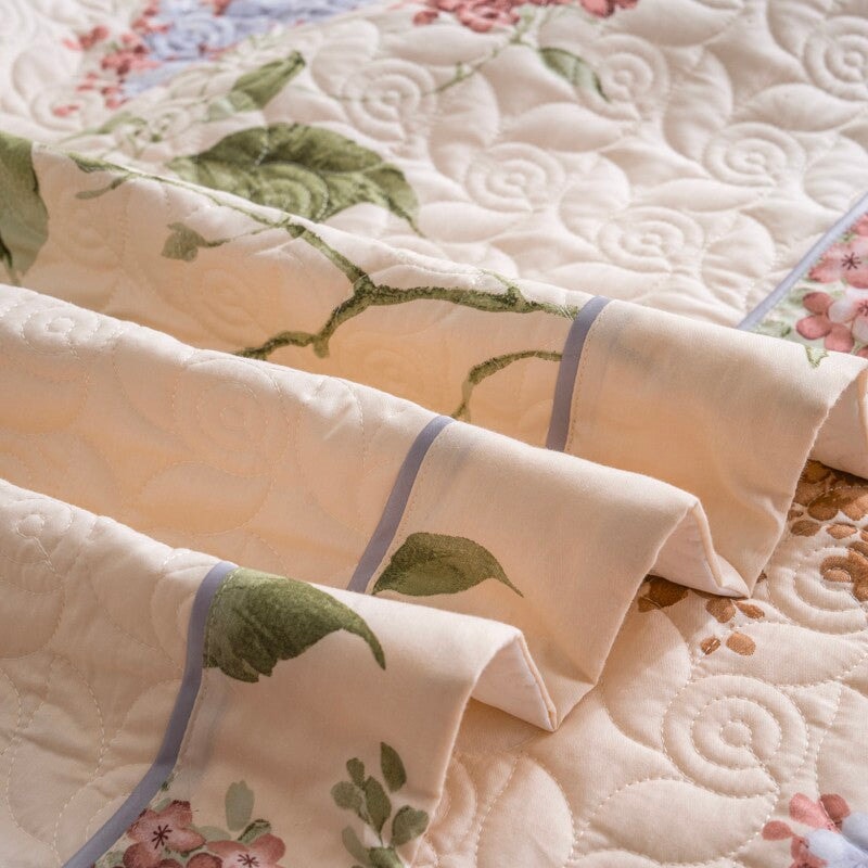 Floral Cotton Quilted Bedspread Set