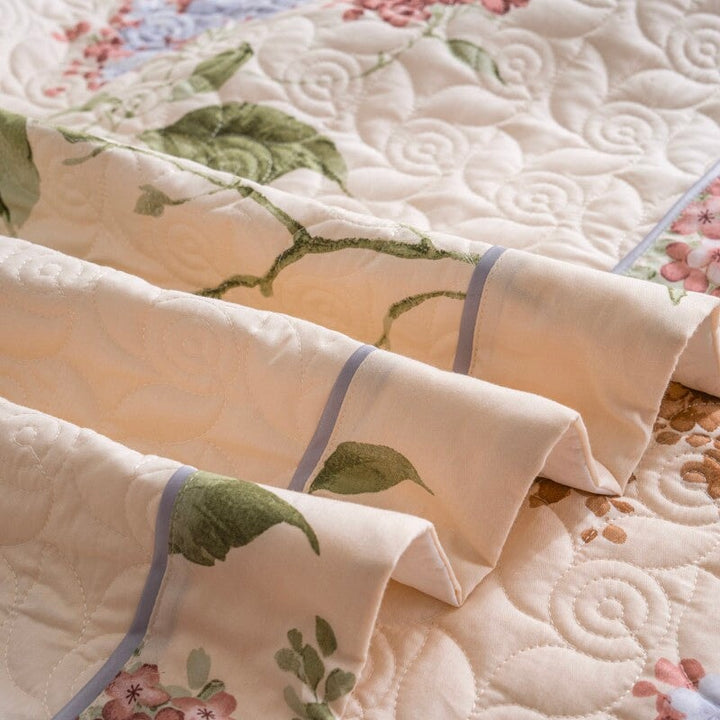 Floral Cotton Quilted Bedspread Set