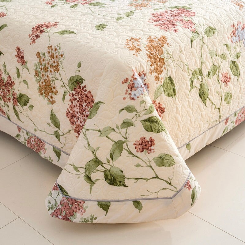Floral Cotton Quilted Bedspread Set