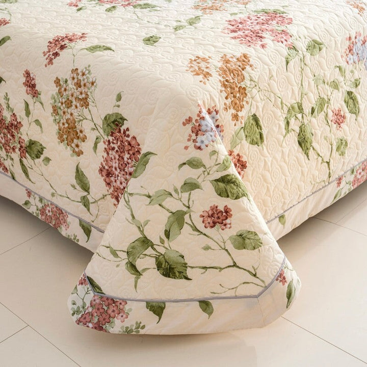Floral Cotton Quilted Bedspread Set