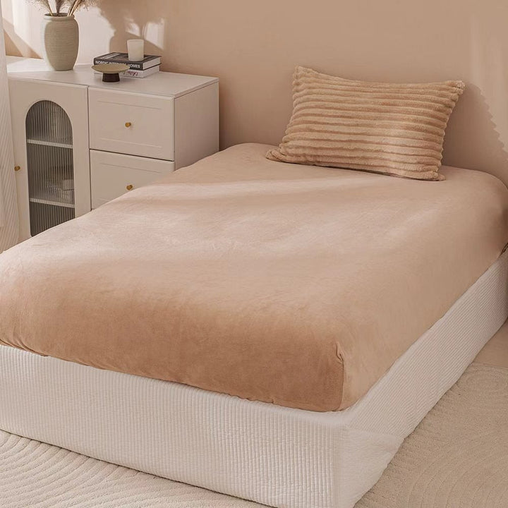 Fluffy Ribbed Brown Duvet Cover Set