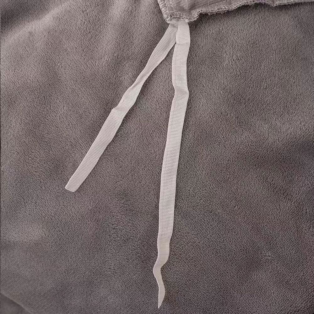 Fluffy Ribbed Grey Duvet Cover Set