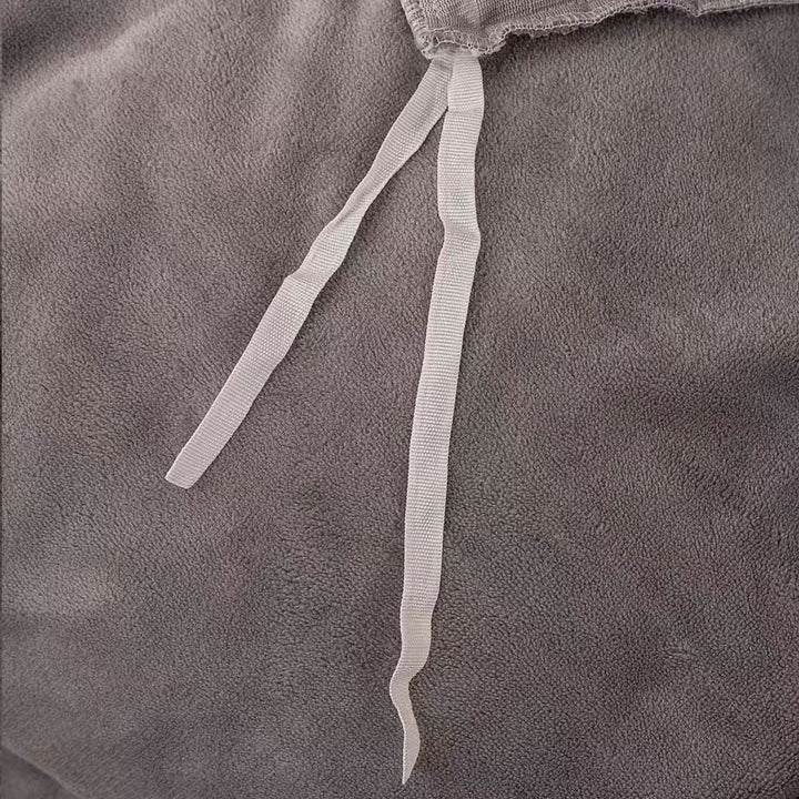 Fluffy Ribbed Grey Duvet Cover Set