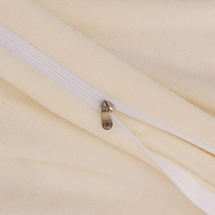 Fluffy Ribbed White Duvet Cover Set