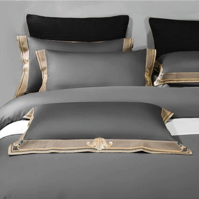 Italian Finish 3-Piece Comforter Set – 300 GSM 100% Egyptian Cotton, 1000 Thread Count, King Size, Chocolate Solid