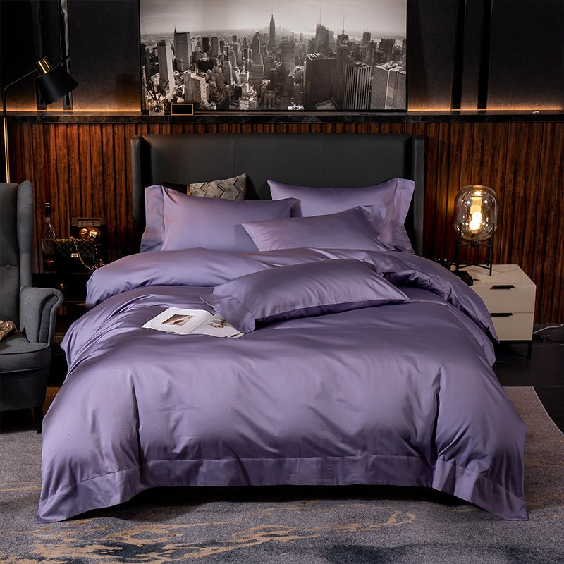 Hotel Lux Purple Egyptian Cotton Duvet Cover Set (600 TC)