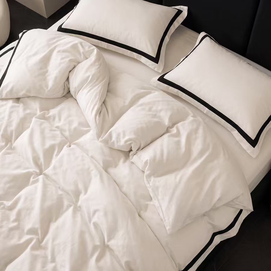 Hotel Luxe Black Contrast Border Duvet Cover Set
