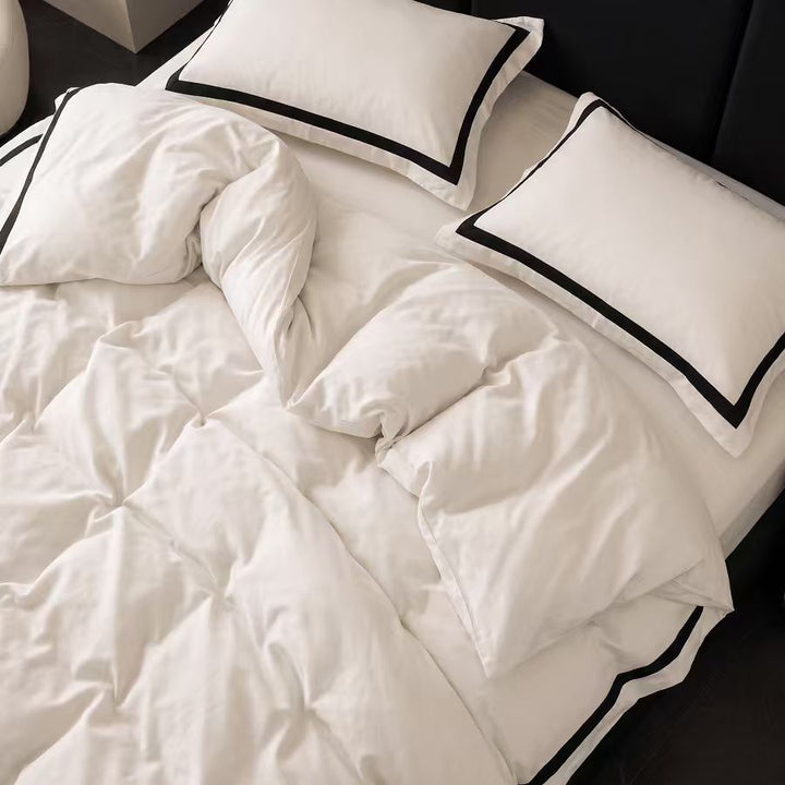 Hotel Luxe Black Contrast Border Duvet Cover Set