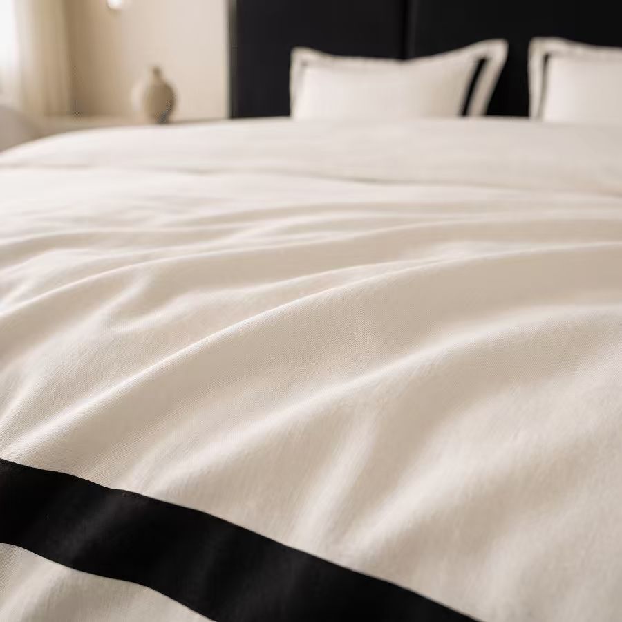 Hotel Luxe Black Contrast Border Duvet Cover Set
